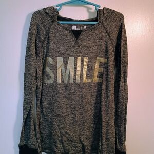 Xersion Women's Black and Gold 'SMILE' Hoodie